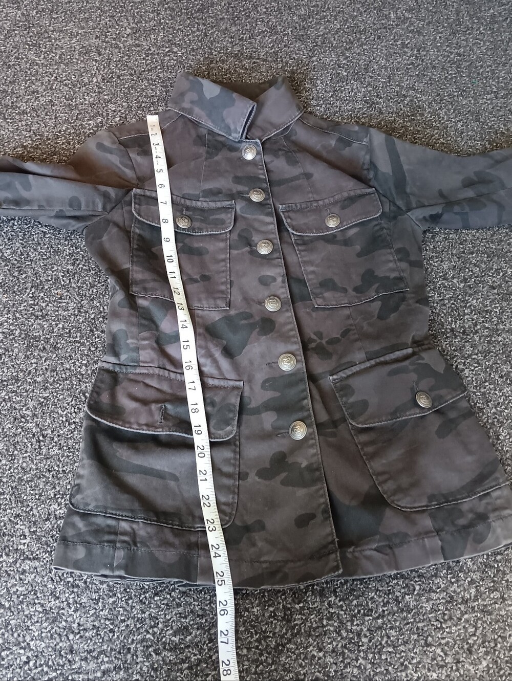 Cargo Military Style Camouflage Utility Jacket Army Coat London Jean Sz. 4 Women - Picture 12 of 12
